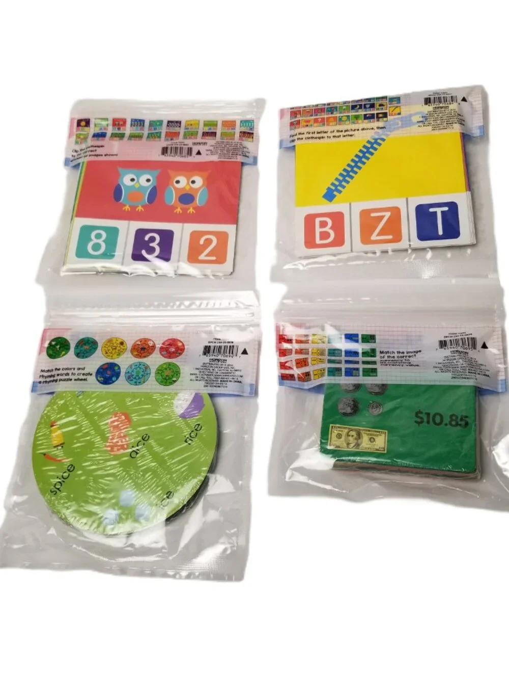 Early Learning Bundle Letter Number Matching Rhyming Money Cards Kids Set